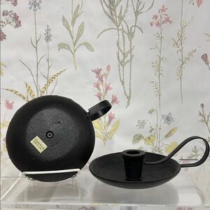 HoMART Classic Black Cast Iron Candle Holder